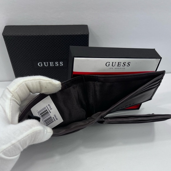 GUESS,MEN’S WALLET, BROWN, TRI FOLD, 9 CREDIT CARD HOLDER,4 HIDDEN COMPARTMENT - Picture 6 of 16
